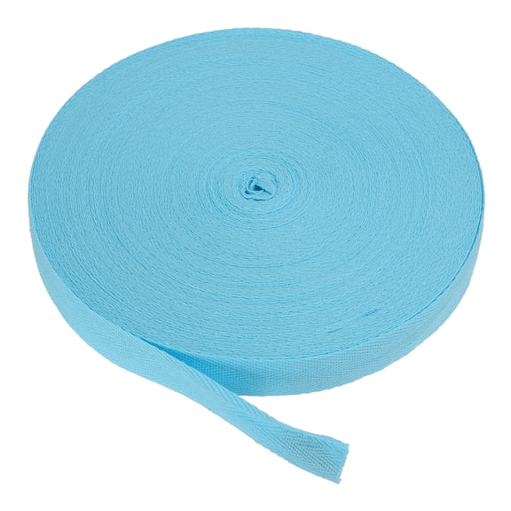 Cotton Twill Tape 1 Inch 50 Yards Cotton Ribbon Bias Binding Tape Herringbone Webbing Trim Lake Blue