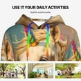 thumbnail image 4 of Cauagu Rainbow White Horse for Women's Hooded Sweatshirts Pullover Hoodie for Women Fall Workout Sweat Long Sleeve Preppy Sweatshirts-Large, 4 of 7