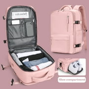 Backpack for Women Men, Carry On Backpack for Everydayon Airplane,Laptop Backpack with Shoe Compartment, Flight Approved Personal Item Bag Waterproof Luggage Backpack pink