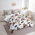 thumbnail image 2 of Manfei Sporty Motocross 7-Piece Twin Bedding,Cute Stars Bedding Comforter Set,White,Reversible, 2 of 7