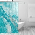 thumbnail image 3 of Nautical Octopus Shower Curtain Ocean Animal Sailboat Ship Sea Wave Bathroom Window Decor Set with Hooks Waterproof Polyester Fabric Machine Washable 72x72 inch, 3 of 6
