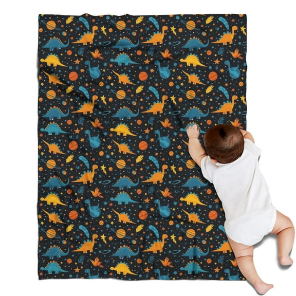 DarkBlue Dinosaurs Pattern Blanket,Comfortable Soft Flannel Throw Blanket,All Season,Warm Lightweight Blankets for Sofa Bed Couch Living Room Chair,30"x40"