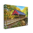 thumbnail image 2 of Stupell Red Covered Bridge Woodland Creek Landscape Photography Gallery Wrapped Canvas Print Wall Art, 2 of 5