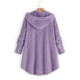 thumbnail image 4 of Viikei Coats for Women Plus Size,Fashion Women's Button V-Neck Pullover Tops Long Sleeve Hooded Blouse Coat Purple XXL, 4 of 4