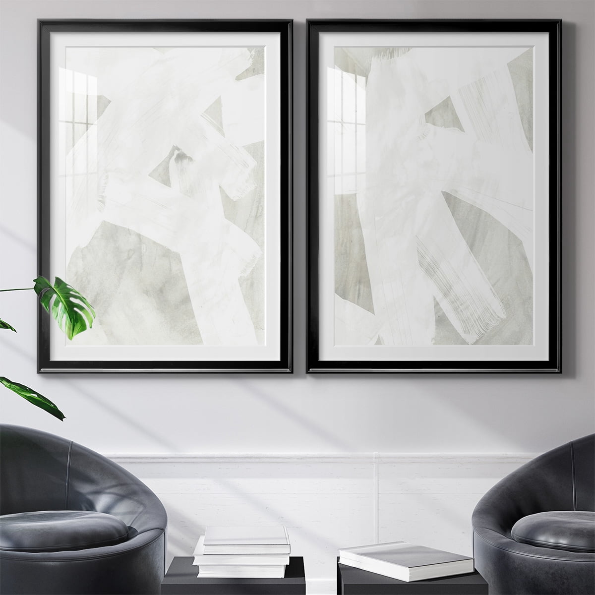 Wexford Home Stone Brush I Premium Framed Print, 22.5" x 30.5" - Ready to Hang, Black (Set of 2)