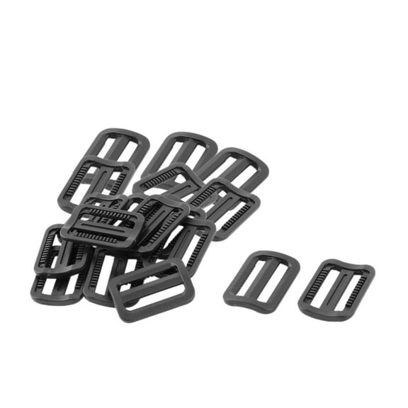 Travel Plastic Adjustable Backpack tri Buckle Black 25mm Strap Width 18pcs