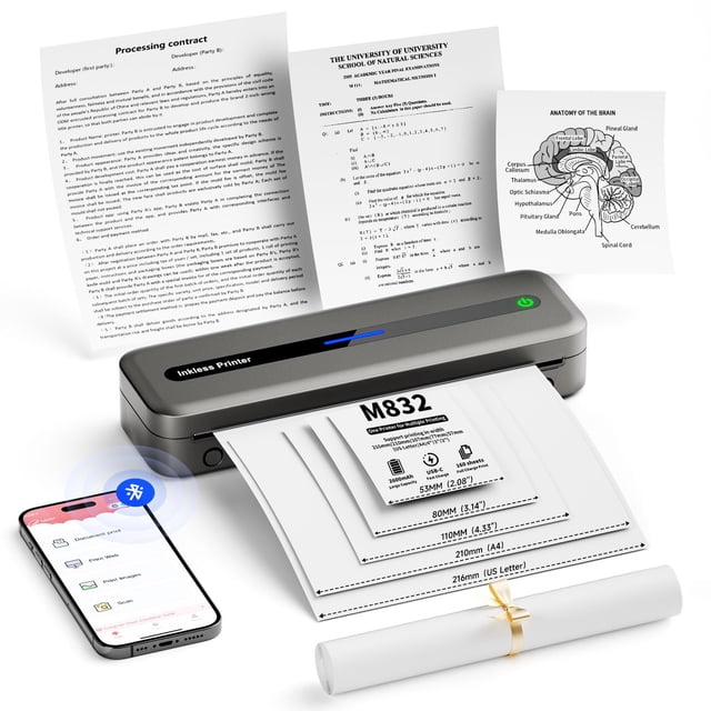 Impresora portátil PhotoUta M832 inalámbrica Bluetooth 300DPI