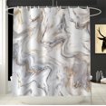 thumbnail image 2 of Abstract Marble Shower Curtain for Modern Bathroom Decor Waterproof Fabric Shower Curtain Set with Hooks 72 x 72 in, 2 of 7