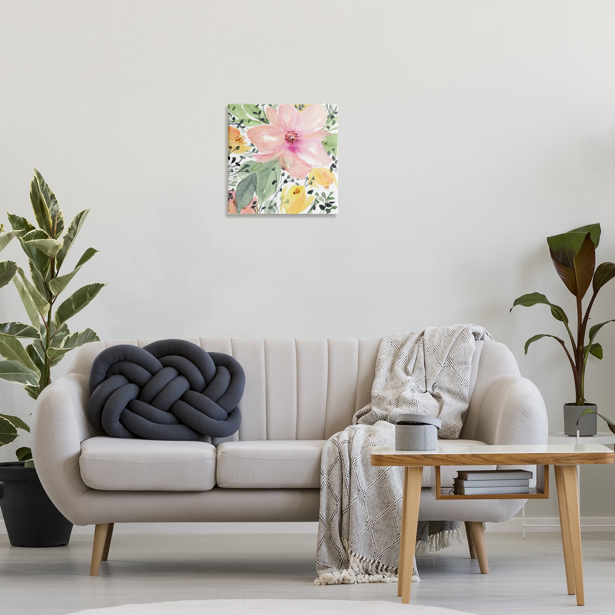 Stupell Industries Birds Eye Floral Botanical & Floral Painting Gallery Wrapped Canvas Art Print Wall Art, 17 x 17