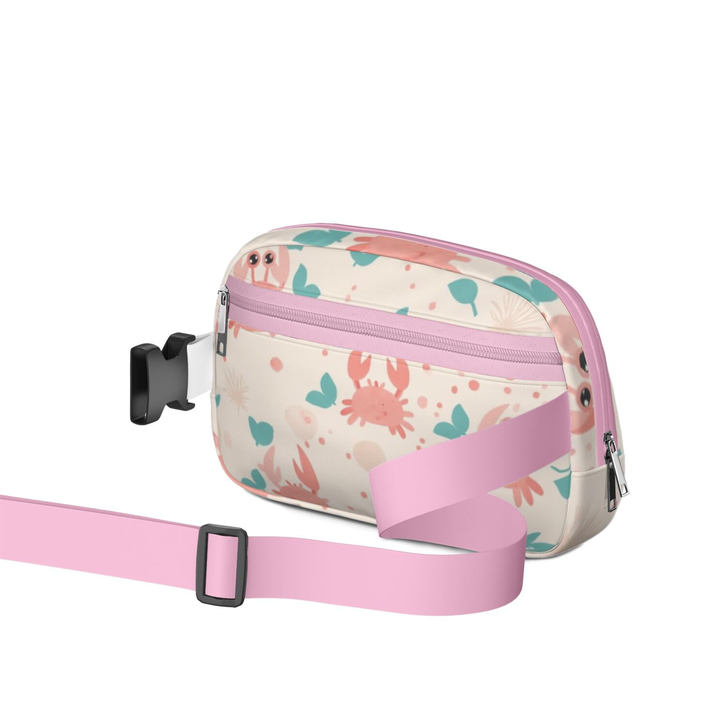 Crossbody Belt Bag Marine Adorable Crab Belt Bag Sporty Waist Pack for Women Casual Waist Packs with Adjustable Strap Waterproof Belt Bag for Daily Leisure Music Festival/Event