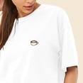thumbnail image 5 of Dalix Cappuccino Embroidered Cotton Relaxed Fit Flowy Short Sleeve Crewneck Tee Shirt Womens in White S Small, 5 of 5