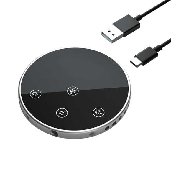 Microphone, Desktop USB Conference Speakerphone Microphone 360掳 Omnidirectional Condenser Plug & Play PC Computer Mic with Speaker Touch-Se