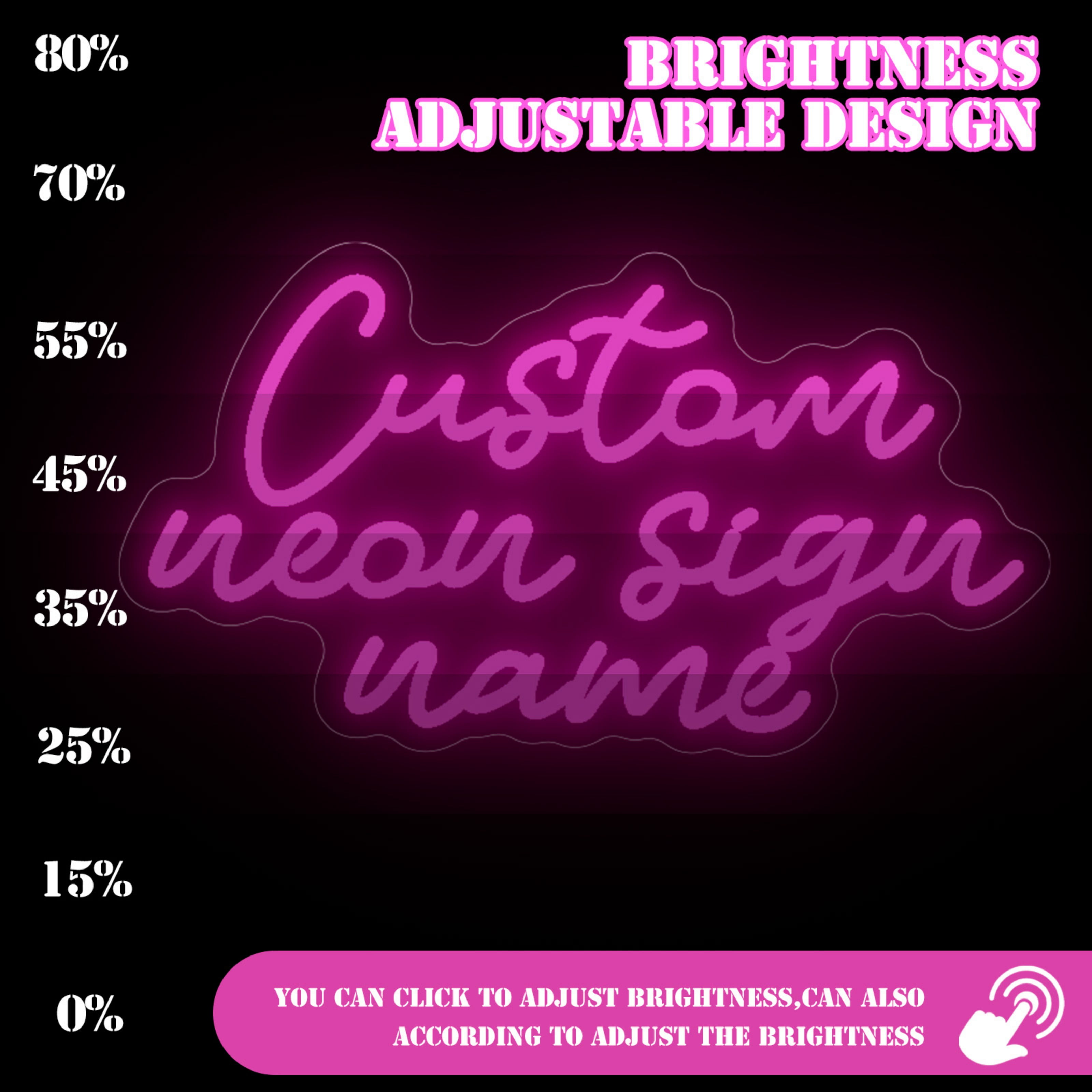 UPONRAY Three Lines Custom Neon Signs, Usb Powered with Adjustable Brightness Wall Decor for Gifts, Ice Blue, 20 inch