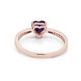 thumbnail image 5 of AFFY Simulated Alexandrite & White Cubic Zirconia Solitaire Heart Promise Ring 14K Rose Gold Over Sterling Silver Gift For Her Ring Size-5.5, 5 of 7