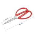 thumbnail image 2 of Unique Bargains 7.7 Inch Stainless Steel Scissor for Office Home Cutting, Straight Red Handle, 2 of 3