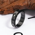 thumbnail image 2 of PAMTIER Unisex Stainless Steel Retro All Seeing Eye of God Rotatable Fidget Ring with White CZ Engraved Demon Evil Eye Anxiety Band Black Size 5, 2 of 4
