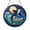 Stained Glass 7.87 Inch, variant on Jumping orca whale stained glass style window hanging, dramatic night ocean storm lightning art