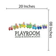 thumbnail image 3 of KIDS PLAYROOM - Playroom Share Imagine Laugh Lettering Art Decoration Multicolored Train Letter Alphabet Cube Toys Design Home Kids Bedroom Daycare Wall Decal 20" x 8", 3 of 5