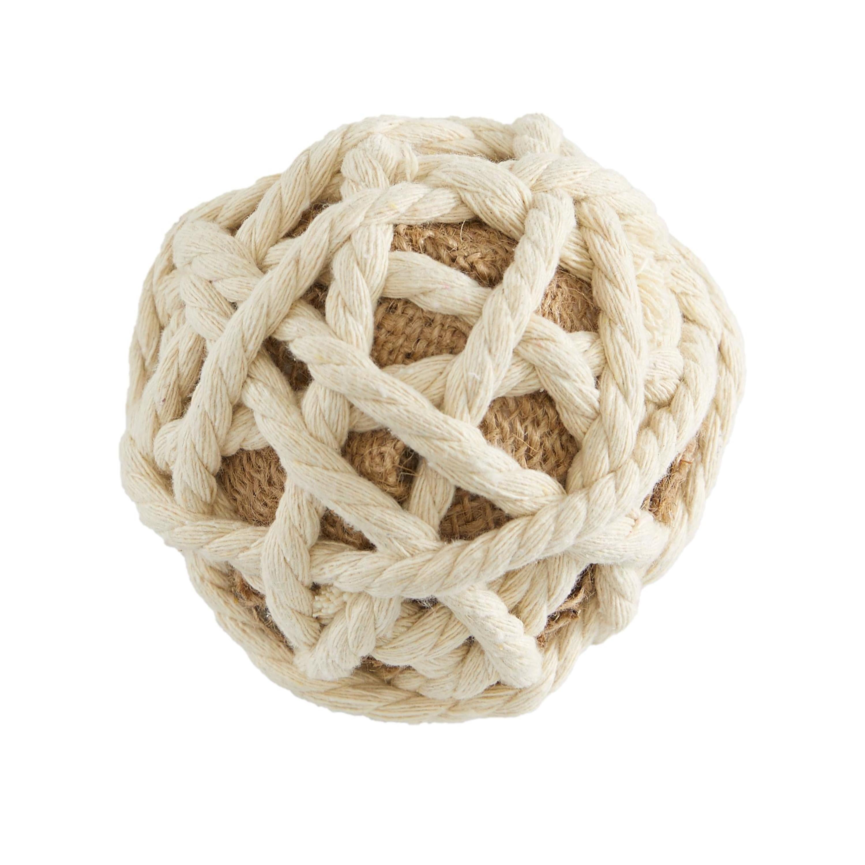DecMode Brown 4" Handmade Woven Jute Rope Orbs & Vase Filler (6 Count)