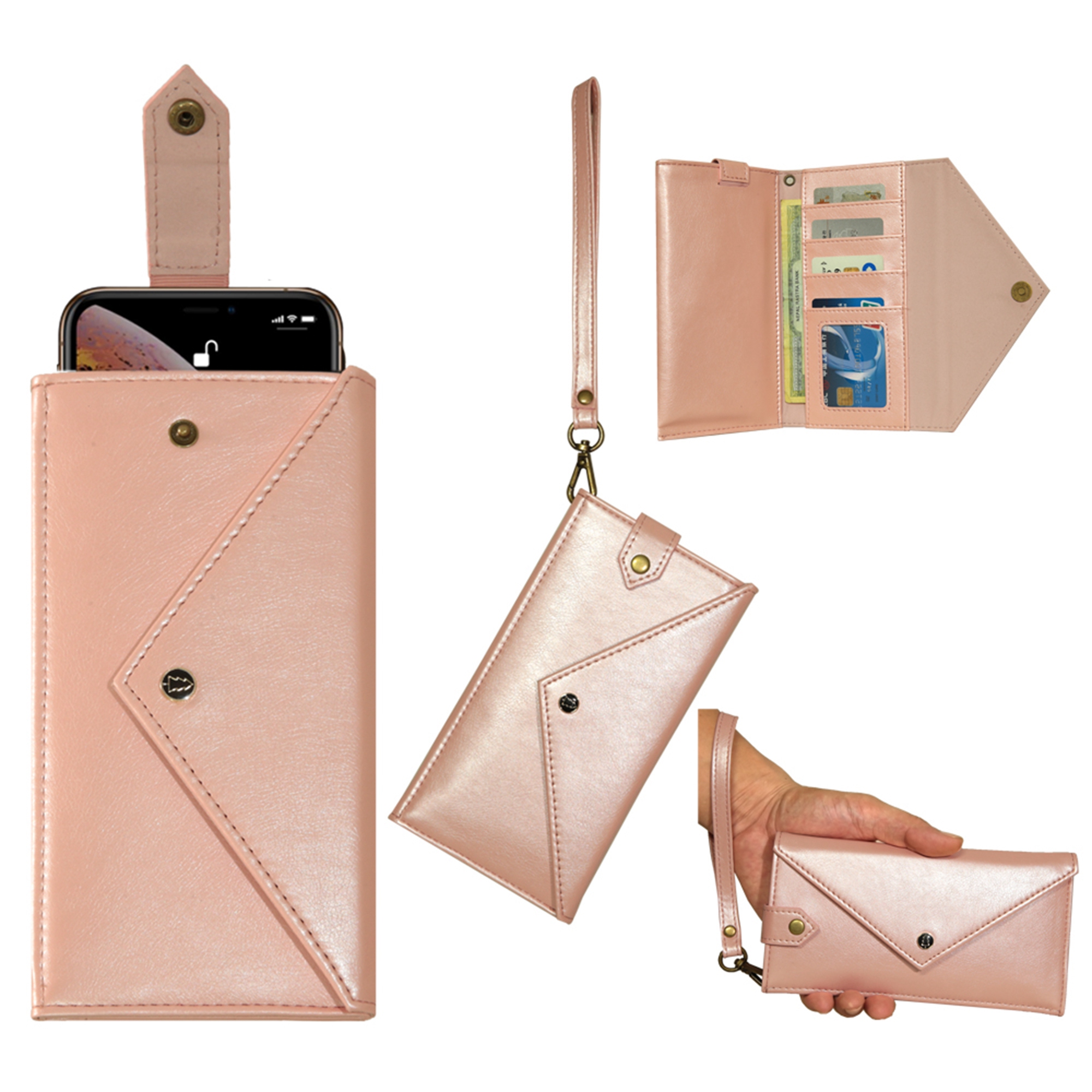 Universal Phone Wallet Case, Dteck Glossy PU Leather Purse Clutch Style