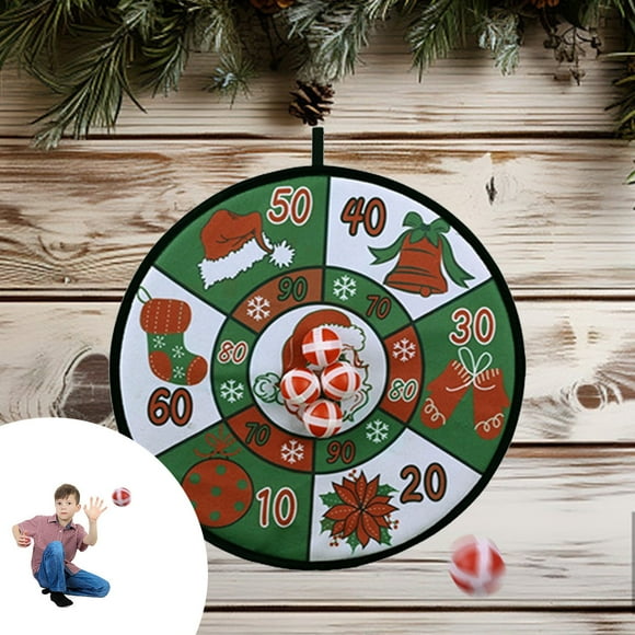 Santa Claus Toy Dart Plates Children's Dart Plates Set Indoor Throwing Flying Tag Adhesive Ball Toy Gifts For Family Children And Friend