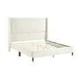 thumbnail image 3 of Rozitta Beige Velvet Wingback Platform Bed, Queen, 3 of 10