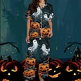 thumbnail image 3 of successthop Halloween Pajamas Women Short Sleeve Collar Button Down with Pant 2 Pieces with Pockets Loungewear, 3 of 5