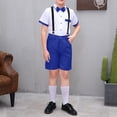 thumbnail image 2 of THDHVS Boys Suit,Boys Summer Outfits,Summer Solid Color Casual Suit Performance Suit Formal Dress with Bow Tie Sets Short Sleeve Lapel Sets Blue 15-16 Years, 2 of 4