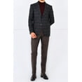 thumbnail image 3 of Jacket, Soft Textured 65% Viscon Slim Fit Brown Classic Men's Jacket, 3 of 5