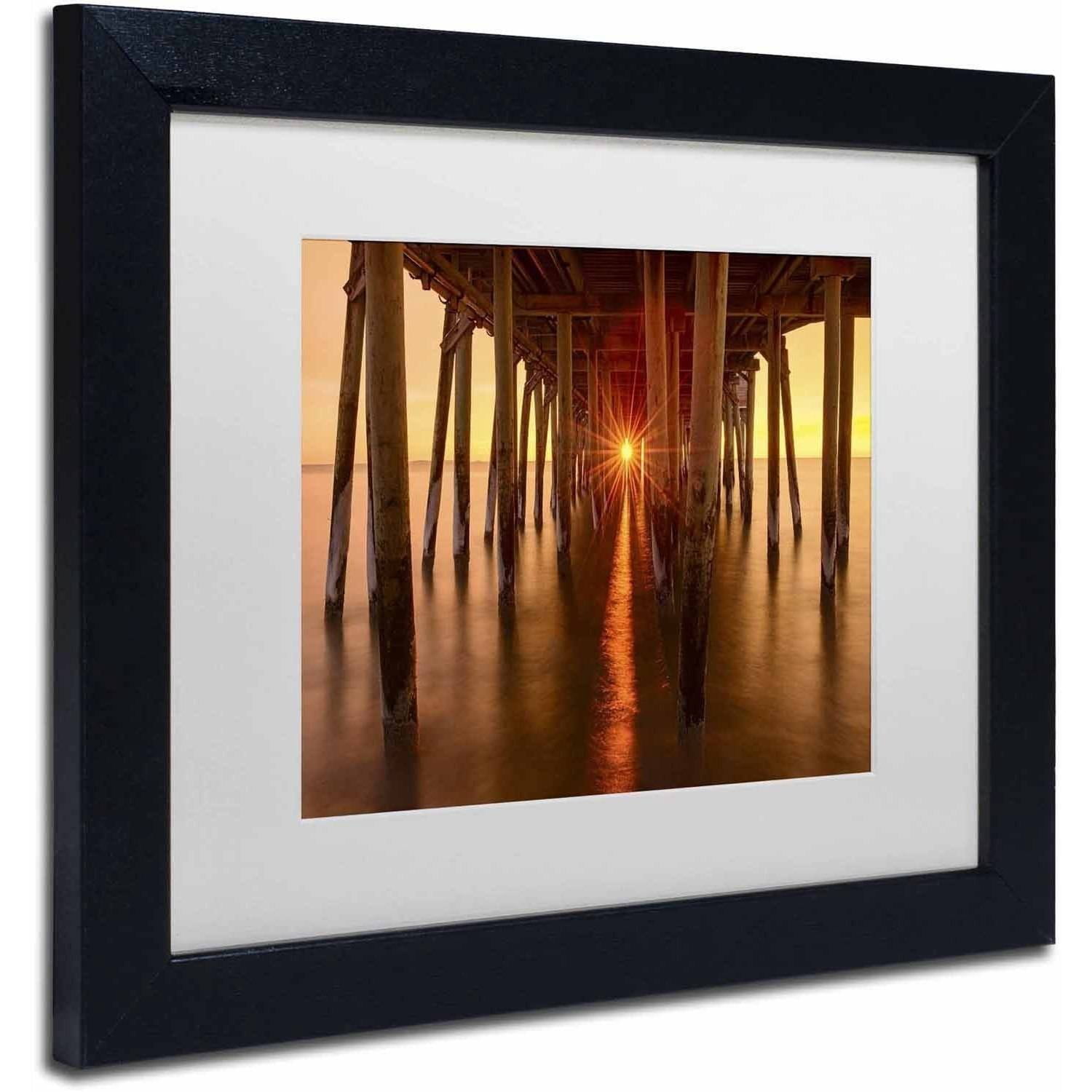 Trademark Fine Art 'Under the Pier' Canvas Art by Michael Blanchette Photography, White Matte, Black Frame