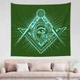 thumbnail image 1 of Brotherhood Freemason Green Tapestry, Green Wall Decor Home Decor Bedroom Living Room Dorm Tapestry Room Wall Hanging, 60" x 51", 1 of 8