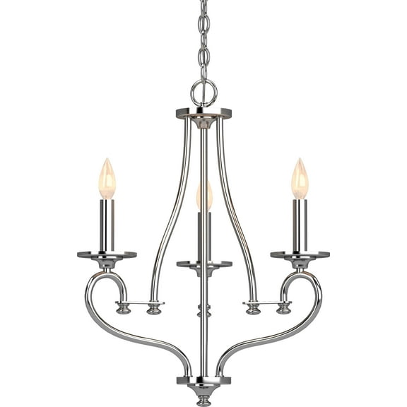 Volume Lighting 3183 Tes 3 Light 19" Wide Taper Candle Chandelier - Chrome