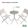 thumbnail image 3 of Juego De Comedor Mueble Exterior Para Jardín Mesa y 2 Sillas beige, 3 of 7