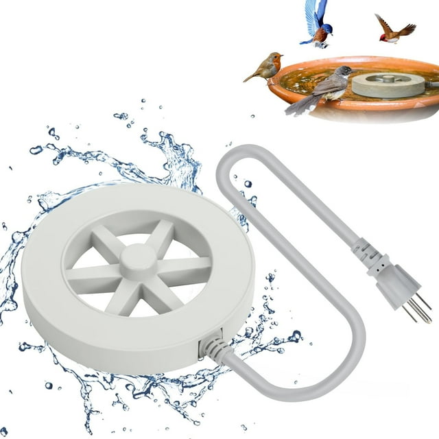 HALJEN Bird Bath Heater 70W Heated Bird Bath Heaters for Outdoors in Winter Thermostatic Control Heated Birdbath Water Heater for Winter Outdoors Bird Bath Deicer for Bird Chicken(White)