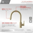 thumbnail image 6 of Stylish Ht 14”  Brushed Gold Single Handle Kitchen Faucet with Soap Dispenser K131GS01G, 6 of 11