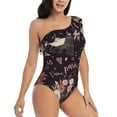 thumbnail image 5 of Balery Romantic Paris One Shoulder Swimsuits for Women Ruffle Swimsuits Tummy Control One Shoulder Bathing Suits-XX-Large, 5 of 8