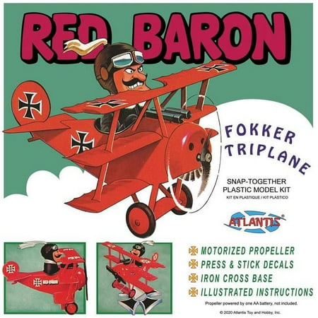 UPC: 0850002740431 | Atlantis Models AANM5903 Red Baron Fokker Tri Plane Snap Plastic Figures