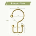 thumbnail image 5 of Bathway Gold Shower Curtain Hooks, 12PCS Minimalist Simple Double Shower Curtain Rings, Rust-Resistant Metal Shower Hooks Shower Curtain Hangers, Shower Rings for Bathroom Shower Rods Curtains, 5 of 7