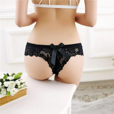 

UDAXB Lingerie Women Sexy Lace Briefs Panties Thongs G-string Lingerie Underwear BK(Buy 2 get 1 free)