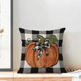 thumbnail image 3 of Fall Decor Pillow Covers 18x18 Set of 2, Buffalo Plaid Orange Pumpkin Pattern Decorative Throw Pillows Linen Autumn Thanksgiving Cushion Pillow Covers for Sofa Couch Outdoor Decor, 3 of 6