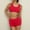 Red, variant on Gufahion Womens 2 Piece Bikinis Sets Wide Strap Sporty Swimsuits with Boyshort Bathing Suit for Women Teen