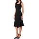 thumbnail image 4 of INSPIRE CHIC Vestido de cóctel sin mangas con escote corazón, ajustado, con cola de pez y volantes, midi, negro, 4 of 6