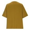 thumbnail image 5 of Guieoi Womens Tops Plus Size Women's Loose Casual Solid Color Sleeve with Zipper Hem and Slit Round Neck Short Sleeved Yellow Black*Friday/Cyber*Monday, 5 of 9