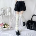 thumbnail image 2 of vlrwzc 70CM Lengthened Leg Warmers Women's Lolita Long Socks JK College Style Knitted Warm Socks Autumn Winter Over Knee Boot Cuffs, 2 of 7