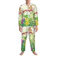 thumbnail image 3 of Balery Plants and Insects Pattern Pajama Sets for Men Long Sleeve 2 Piece Sleepwear Loungewear Sets Soft PJ's with Pockets Long Sleeve Comfy Pj Sets-Medium, 3 of 7