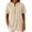 Khaki, variant on Womens Tunic Shirts Button Up V Neck Short Sleeve Blouses Side Split Button Casual Pullover Tunics Loose Tops,3XL