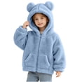 thumbnail image 2 of StSilkitty Baby Boys Girls Fleece Hooded Jacket Zip up Long Sleeve Jacket Coat with Pockets Fall Winter Warm Clothes Size 0-6, 2 of 6