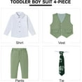 thumbnail image 5 of SANMIO Toddler Boy Suit Baby Boy Church Clothes Formal Dress Baptism Outfit Sets Shirt+Tie+Vest+Pants Kids Tuxedo 1-5T Boys Wedding Clothes, 5 of 7