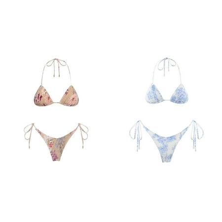 2-Pack Bikini 2025 Swimsuit Women Swimwear Push Up Bikini Set Thong Brazilian Bathing Suit Beach Wear Womens Swim Bra Tops Two Piece Bathing Suits for Women plus Size Swim Top Women Sports Romper