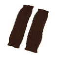 thumbnail image 3 of UJNDER Women's Autumn Winter Knitted Leg Warmers Foot Covers Boot Socks Cable Knit Stacked Coffee, 3 of 3